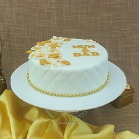 Elegant Mum & Dad Celebration Cake 1.5Kg